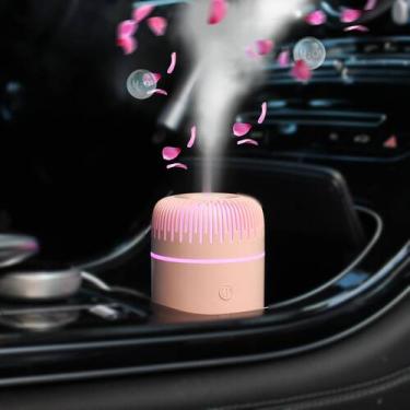 Imagem de Difusor de carro Unee USB 100mL Umidificador de óleo essencial rosa