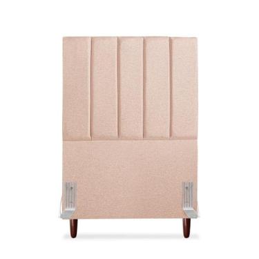 Imagem de Cabeceira De Solteiro Carla 90 cm Com Frame Linho Rose - Tifanny Decor