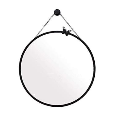 Imagem de Espelho de banheiro montado na parede espelho penteadeira metal redondo cruzeiro parede grande vaidade decorativa múltipla com pendurar 70 cm