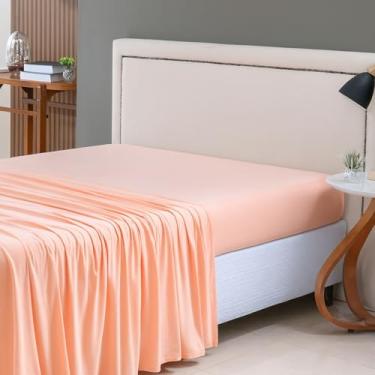 Imagem de Lençol de Cima King Malha 100% Algodão Avulso sem Elástico Salmão
