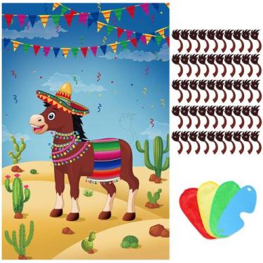 Imagem de Jogo de festa Hxezoc Pin The Tail On The Donkey com 50 caudas para cri