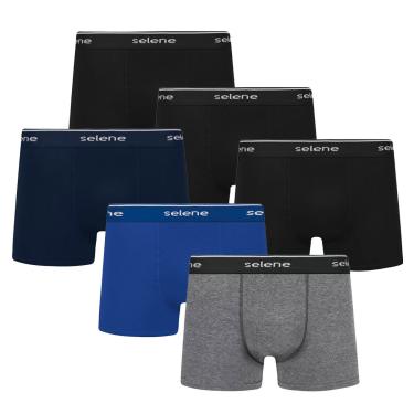 Imagem de Kit 6 Cuecas Boxer Selene Algodão Masculino