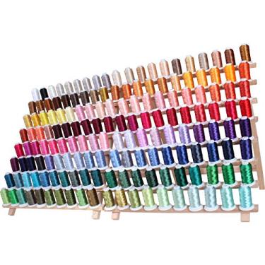 Imagem de Threadart Conjunto de 160 linhas para máquina de bordado de poliéster com cores vibrantes, joias, vívidas e brilhantes incluídos | Carretéis de 500 m de peso | Para máquinas Brother Babylock Janome Singer Pfaff Bernina