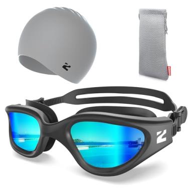 Imagem de ZIONOR Óculos de natação G1 Lite com touca de natação, confortável, anti-embaciamento, conjunto de óculos de natação para adultos, homens e mulheres