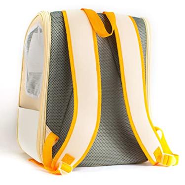 Imagem de Acouto Mochila Elegante e Transparente para Transporte de Animais de Estimação para Gatos – Bloco Colorido de Refrigerante Laranja e Bolsa de Viagem Confortável para Aventuras Ao Ar Livre (Faculdade)