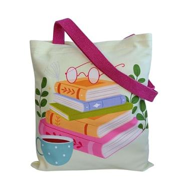 Imagem de Sacola reutilizável feminina – linda bolsa de ombro com fivela magnética e bolso com zíper, tecido durável, presente estético, Amarelo