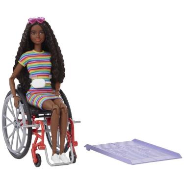 Imagem de Boneca Barbie Fashionistas 166 com Cadeira de Rodas, Rampa e Acessórios Exclusivos