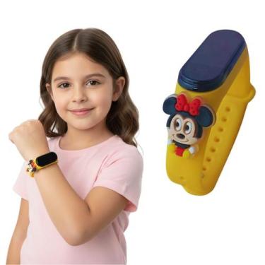 Imagem de Relógio Infantil Menina Minnie Mouse Amarelo Digital A Prova Dagua - D