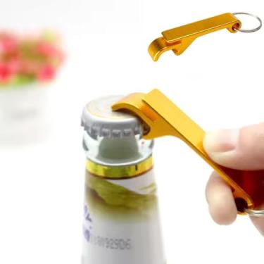 Imagem de Abridor de garrafa de cerveja criativo, pode ser transportado como um chaveiro, pode abrir latas e cerveja, 1 pacote, cor dourada