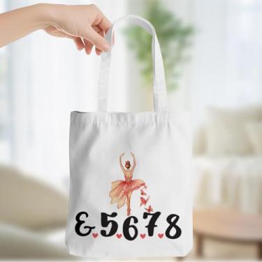 Imagem de Sacola de lona de dança, reutilizável, para compras, presentes de dançarina, kit de sobrevivência, bolsa de lona de viagem, presentes de equipe de dança para mulheres, professora, irmã, aniversário