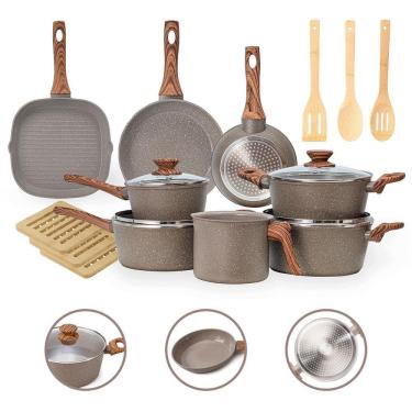 Imagem de Jogo De Panelas 14 Peças Indução Cerâmico Antiaderente 4Mm