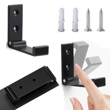 Imagem de 2 ganchos de parede dobráveis, ganchos dobráveis resistentes, ganchos montados na parede para pendurar casacos, toalhas, bolsas, chaves, chapéus no banheiro, cozinha, entrada (prata)