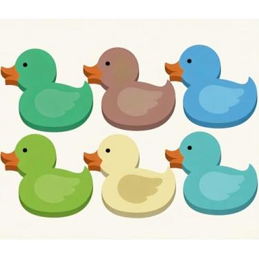Imagem de 6 peças de notas adesivas de pato fofas, blocos de notas autoadesivos para mesa de escritório, lembretes de casa que o professor deve ter, 30 folhas por bloco, blocos de anotações multicoloridos