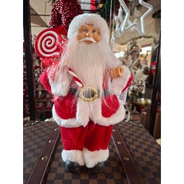 Imagem de Enfeite Boneco Papai Noel Pirulito 30cm Médio Vermelho Natalino Decora