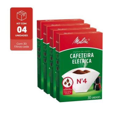 Imagem de Filtro Coador Papel para Cafeteira Elétrica N4 Melitta 4cx com 30Un