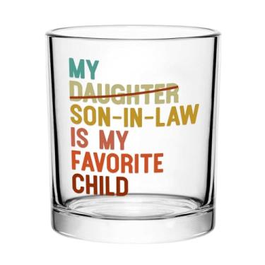 Imagem de Futtumy Copo de uísque My Son In Law Is My Favorite Child, presentes de Natal para sogro, presentes de sogro para o dia dos pais, aniversário, Natal do genro
