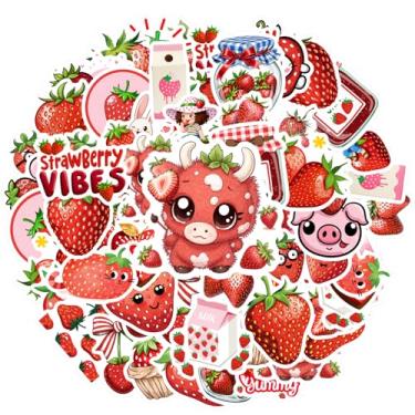 Imagem de 35 peças de adesivos de papelaria de frutas de morango adesivos engraçados frutas para laptop motocicleta bagagem telefone mala geladeira telefone bagagem laptop guitarra carro adesivos brinquedos