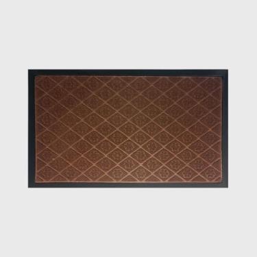 Imagem de Tapete Porta, Capacho Tapete Emborrachado Sala Banheiro Porta de Entrada Antiderrapante(45x75cm)(Flores Marrom)