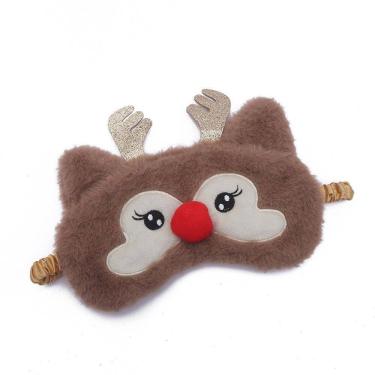 Imagem de Máscara de dormir Reindeer Plush Cartoon para crianças e adultos