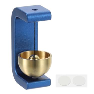 Imagem de PATIKIL 1 conjunto de sino de lojista, campainha de metal para pendurar campainha de porta autoadesiva para abrir porta negócios ao entrar no carro da geladeira, em forma de C, azul