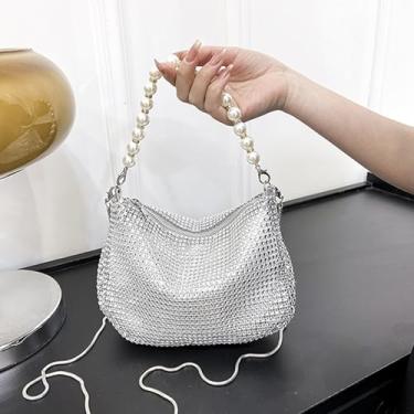 Imagem de Bolsas de mão femininas para noite bolsas transversais elegantes bolsas clutch para festa de casamento, aniversário, Prata, Tendência