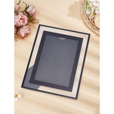 Imagem de 1 suporte de moldura de vidro, molduras retangulares pretas para fotos de casamento, moldura de vidro duplo para exibição de mesa ou ótimo presente para aniversário, casamento, 17 x 13 x 0,8 cm