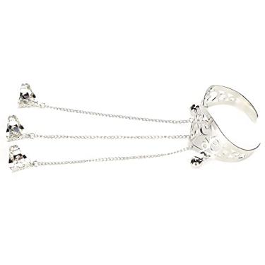 Imagem de AYNEFY Pulseira de Anel de Dedos de Liga, Correntes Elegantes Vintage Com Jóias retrô Requintadas para Mulheres, ótimos Presentes para o Dia das Mães, Dia Dos Namorados, Aniversário e Natal,