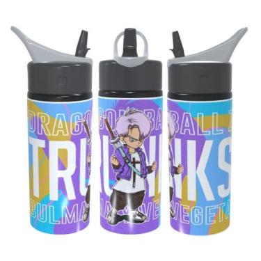 Imagem de Garrafa Squeeze Dragon Ball Z bulma trunks Anime Aluminio 600ml - Volt