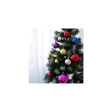 Imagem de Kit 16 Bolas de Natal Luxo Bolinhas Natal 5cm Coloridas Decoração Enfe