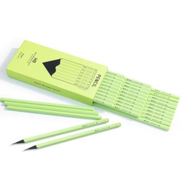 Imagem de M&G Lápis HB com caixa de madeira, 30 unidades, barril verde, preto, lápis hexagonais #2 HB para escola, escritório, não afiado, sem borracha, ponta anti-mordida, para escrever, desenhar e esboçar