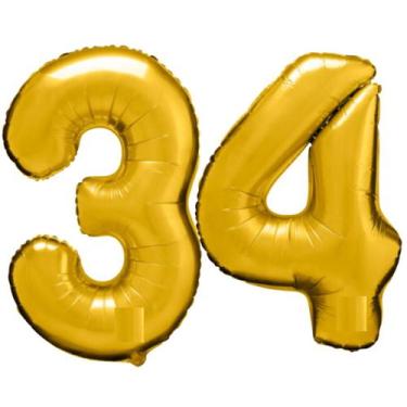 Imagem de Balao Numero Metalizado 1m Bexiga Metalica festa Aniversario - Balões 