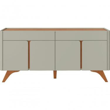 Imagem de Buffet Aros 4 Portas Pés Madeira Maciça - Mavaular Off White-naturale