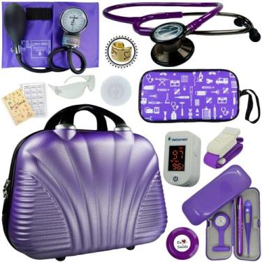 Imagem de Kit Enfermagem Aparelho De Pressao Estetoscopio Duplo Bic - Love Saude
