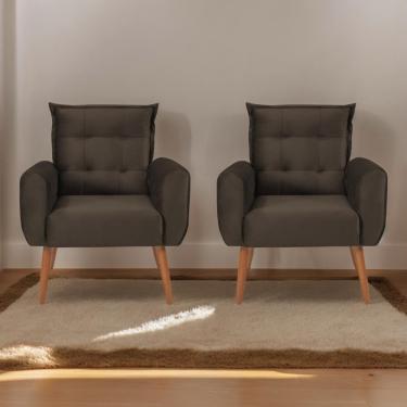 Imagem de Jogo De Poltronas Decorativas Park Veludo Marrom