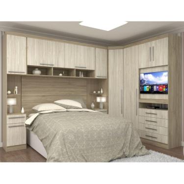Imagem de Jogo De Quarto Casal Modulado 001 Master Avelã Rústico-ártico Rústico - Eucamóveis