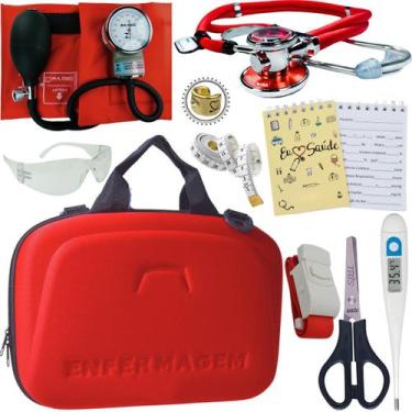 Imagem de Kit Enfermagem Maleta Super Luxo Completa Exclusiva - Love Saude, VERM