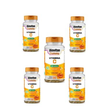 Imagem de Kit 5 Bioviton Gummy Vitamina C Unilife 5x30 Gomas Sabor Laranja-Unissex