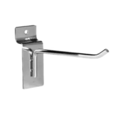 Imagem de Kit 200 Ganchos Expositores Para Painel Canaletado em Aço – Ganchos Metálicos Prata Para Loja e Organização (10cm Prata)