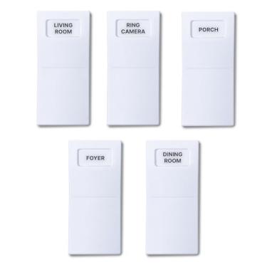 Imagem de Identifique a tampa do interruptor – Sobreposições de placa de parede de plástico fino com etiquetas para interruptores de luz e tomadas