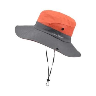 Imagem de Chapéu Bob Feminino de Aba Larga com Proteção UV UPF 50+ - Balde com A