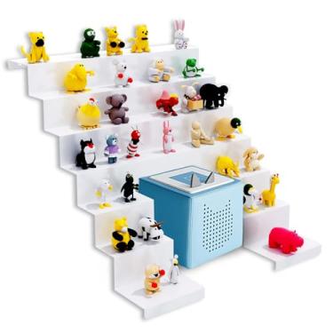 Imagem de Prateleira para Tonie aplicada à IKEA KALLAX – Organizador magnético de armazenamento comporta mais de 50 bonecos e caixa da Toniebox| Prateleira infantil branca com fixação magnética segura e recorte