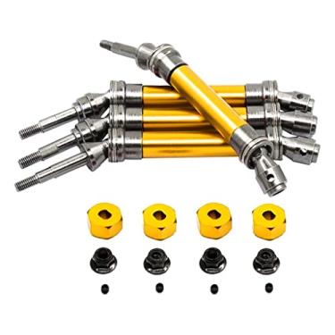 Imagem de Eixo de transmissão dianteiro e traseiro dourado, 117-140 mm para carro escala 1:10