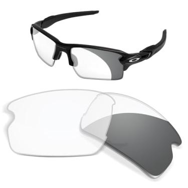 Imagem de Lentes de substituição de 1,5 mm compatíveis com óculos de sol Oakley Flak 2.0 OO9295, antiarranhões e resistentes a impactos - cinza fotocromático