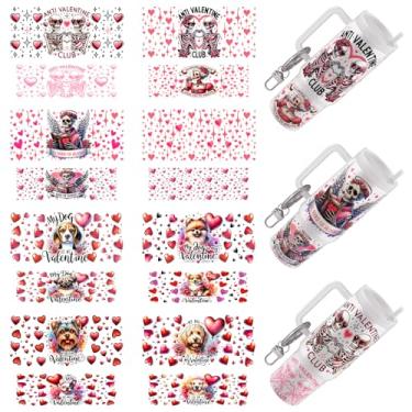 Imagem de Elewins Envoltório UV DTF – Pacote engraçado de 16 folhas de transferência fria para chaveiros de motel, envoltórios Uvdtf DIY para chaveiro de hotel em branco (Sentimental Valentine)