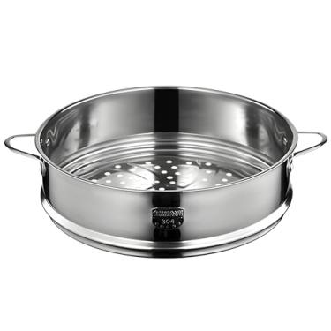 Imagem de Cesta de vaporizador de aço inoxidável de 20 cm para cozinhar bolinhos, legumes e muito mais com alças convenientes