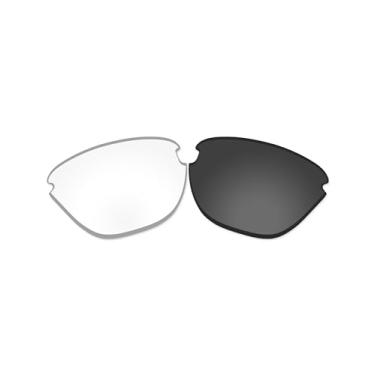 Imagem de Vonxyz Óculos de sol de substituição para óculos de sol Oakley Frogskins Lite OO9374 - preto transparente ativado fotocromático