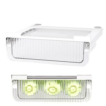 Imagem de Organizador de gavetas para geladeira,Gavetas organizadoras para geladeira,Geladeira sob a gaveta da prateleira | Caixas empilháveis ​​do organizador da gaveta do refrigerador, recipiente de armazenam