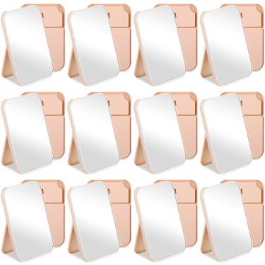 Imagem de Fiwochic 12 peças de espelhos de festa de spa suprimentos de festa do pijama acessórios lembrancinhas dobráveis de mesa espelho de maquiagem a granel para mulheres festa do pijama lembrancinhas de