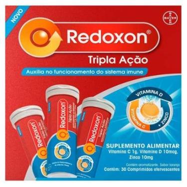 Imagem de Suplemento Alimentar Redoxon Tripla Ação – Vitamina C, D e Zinco – Laranja 30 Comprimidos-Unissex