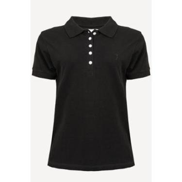 Imagem de Camisa Polo Aleatory Feminina Lisa Preta-Feminino